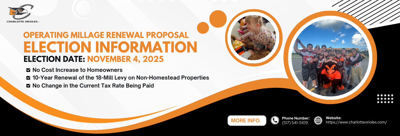 Operating Millage Renewal Proposal Banner 2025, Election Day Nov. 4, 2025