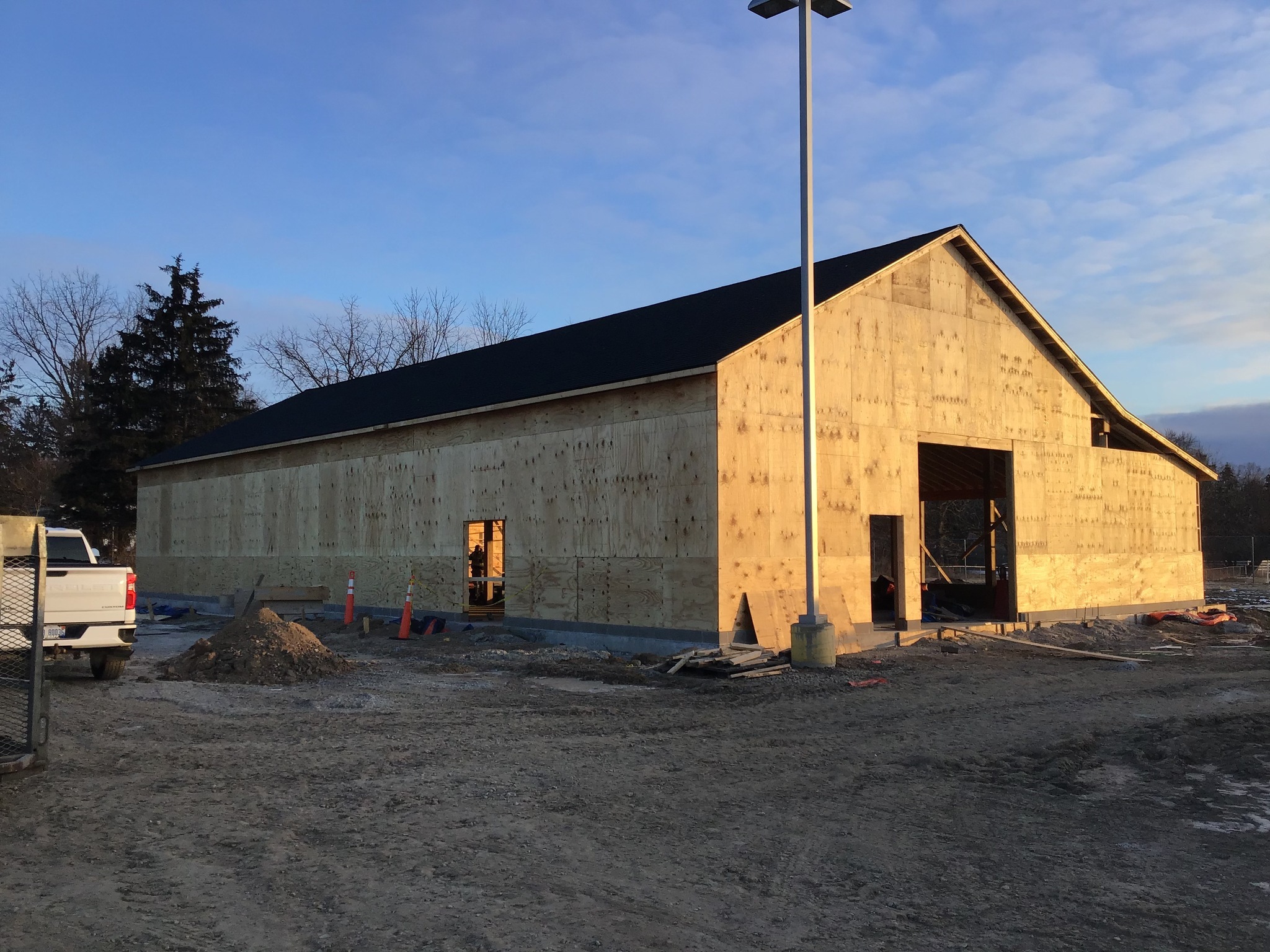 Exterior progress photo of Agricultural Learning Center