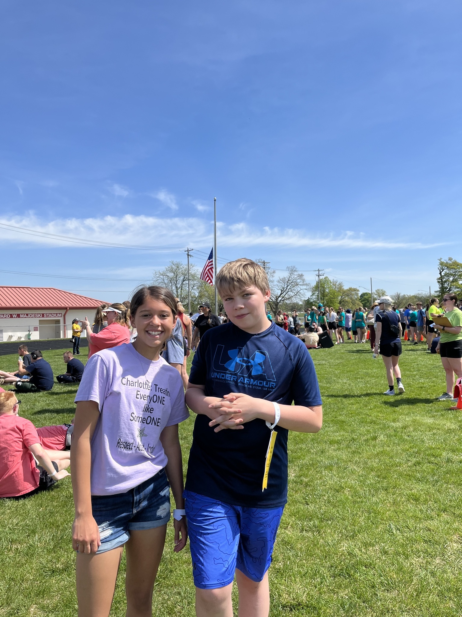 Students participate in special olympics track and field